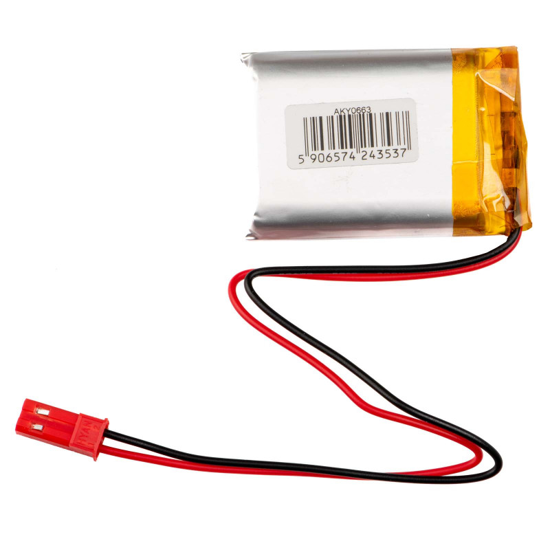 Akyga AKY0663 LP103040 Akumulator Li-Po 3,7 V 1200 mAh z PCM, złącze JST 2,54 mm 2-pin, przewody 150 mm