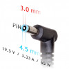 Akyga AK-ND-40 samochodowy zasilacz do laptopa 19,5 V / 3,33 A, 65 W, 4,5 x 3,0 mm + pin, do laptopów HP