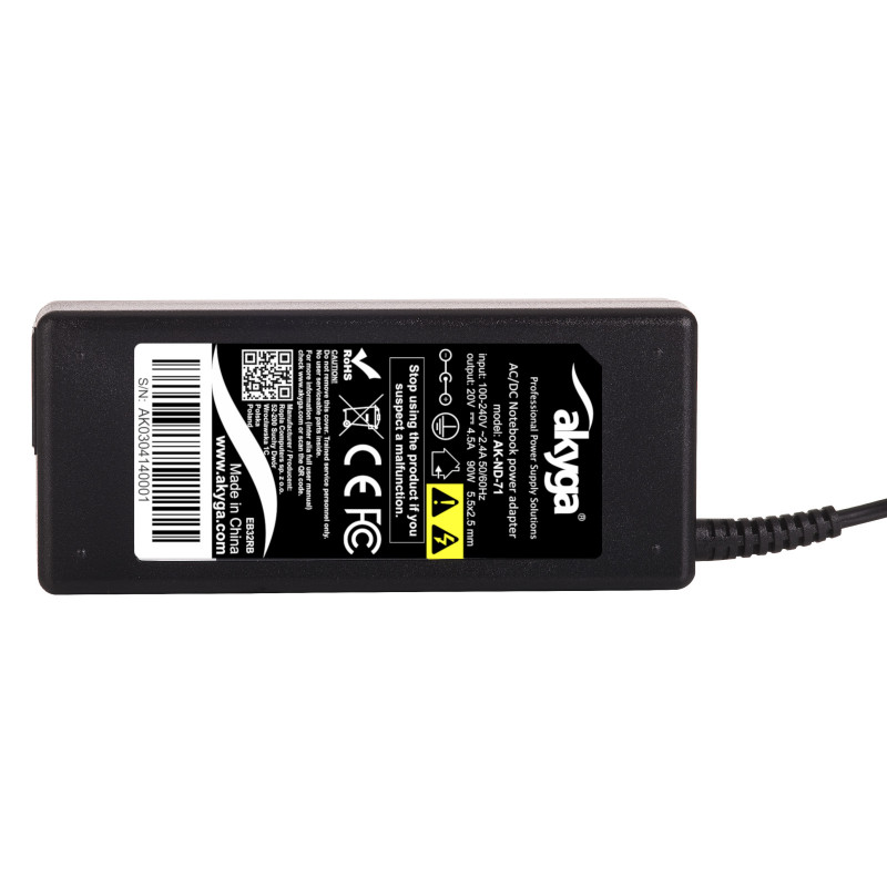 Akyga AK-ND-71 zasilacz do laptopa 20 V / 4,5 A, 90 W, 5,5 x 2,5 mm, 1,2 m, do laptopów Lenovo