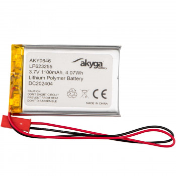 Akyga AKY0646 LP623255 Akumulator Li-Po 3,7 V 1100 mAh z PCM, złącze JST 2,54 mm 2-pin, przewody 150 mm