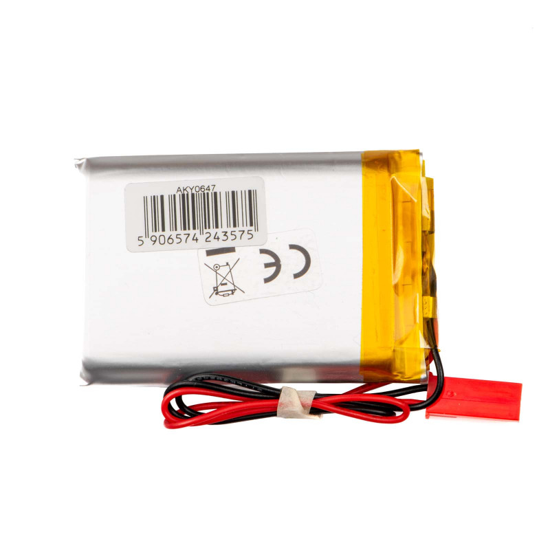 Akyga AKY0647 LP803450 Akumulator Li-Po 3,7 V 1500 mAh z PCM, złącze JST 2,54 mm 2-pin, przewody 150 mm