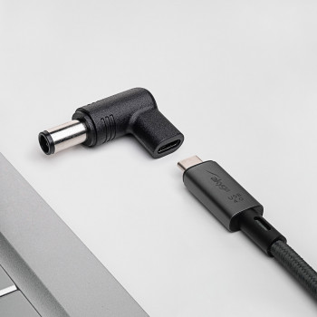 Akyga AK-ND-C07 adapter USB-C – DC 7,4 x 5,0 mm + pin do ładowania laptopa, 18,5-20 V, 100 W, do laptopów HP