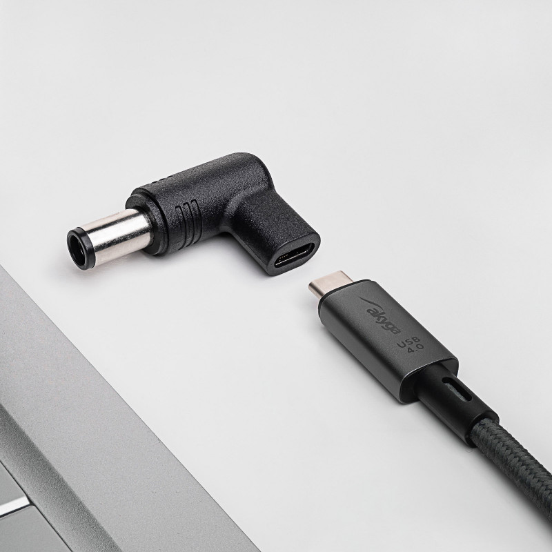 Akyga AK-ND-C07 adapter USB-C – DC 7,4 x 5,0 mm + pin do ładowania laptopa, 18,5-20 V, 100 W, do laptopów HP