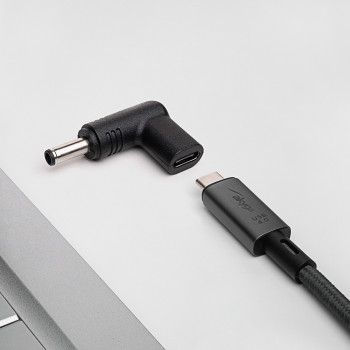 Akyga AK-ND-C10 adapter USB-C – DC 4,5 x 3,0 mm + pin do ładowania laptopa, 18,5-20 V, 100 W, do laptopów Dell