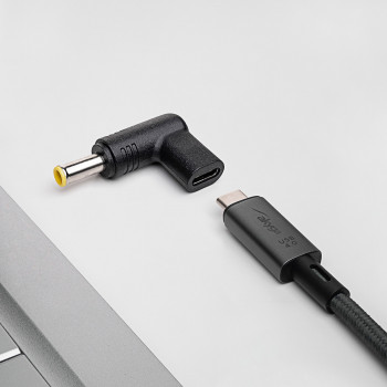 Akyga AK-ND-C16 adapter USB-C – DC 5,5 x 3,0 mm + pin do ładowania laptopa, 18,5-20 V, 100 W