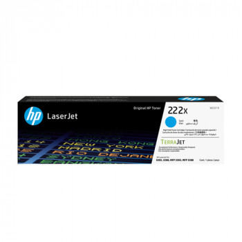 HP 222X W2221X oryginalna kaseta z tonerem LaserJet o wysokiej wydajności, cyjan, do 2 500 stron