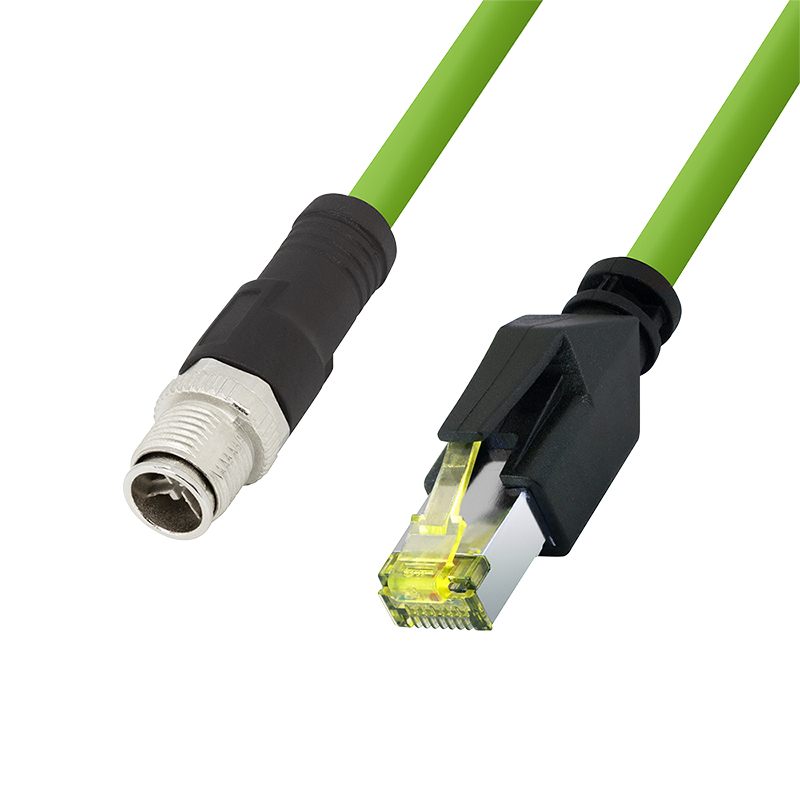 LogiLink CQM035S przemysłowy patchcord, Cat.6A, PUR, M12 X-coded na RJ45, 1 m