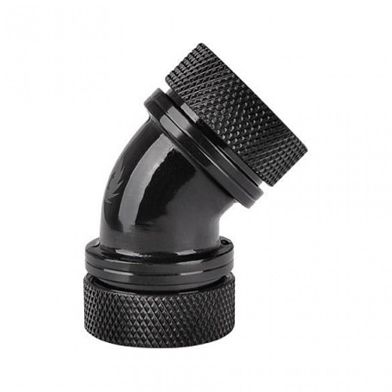 Thermaltake Pacific PETG złączka 45° z podwójnym zaciskiem, średnica zewnętrzna 16 mm, G1/4, czarna (CL-W098-CA00BL-A)