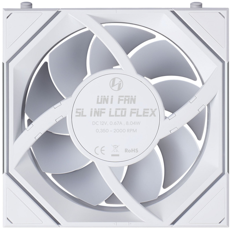 Lian Li UNI FAN SL-INF 120 FLEX LCD Wireless wentylator do obudowy, ARGB i LCD, 120 mm, biały