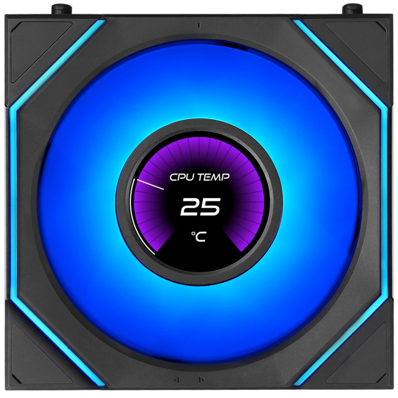 Lian Li UNI FAN SL-INF LCD FLEX Wireless wentylatory do obudowy (3 szt.) z kontrolerem, ARGB i LCD, Reverse Blade, 120 mm, czarne