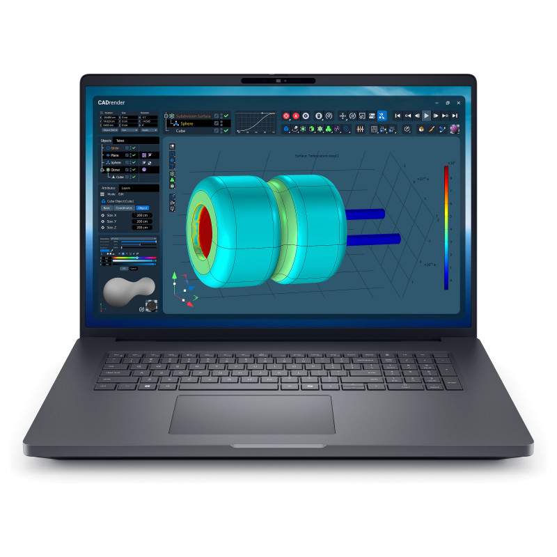 Dell Pro Max 18 Plus MB18250 laptop, 18 cali, Intel Core Ultra 7 265HX, 32 GB RAM, 1 TB SSD, NVIDIA RTX PRO 2000, Windows 11 Pro