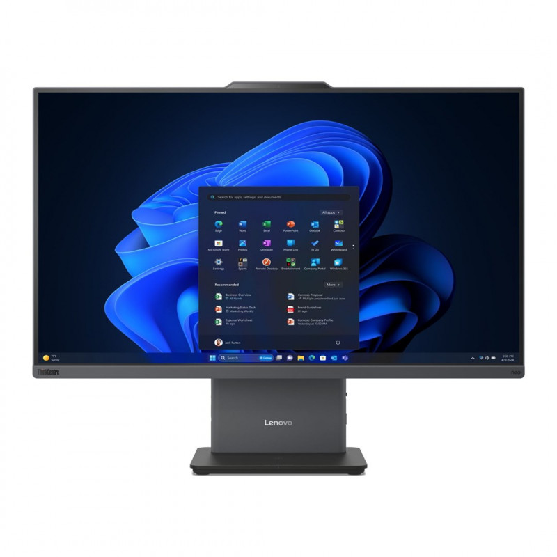 Komputer All-in-One Lenovo ThinkCentre NEO 50a G5 AIO, Intel Core 5 210H, ekran dotykowy 27 cali FHD, 16 GB RAM, 512 GB SSD, Windows 11 Pro, szary + linka zabezpieczająca Kensington (4Z10P40247)