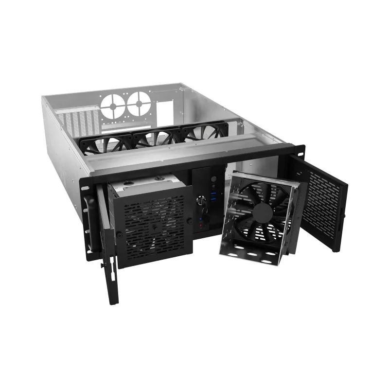 Obudowa serwerowa Lanberg SC01-6504-12B, E-ATX 650/12, 19 cali, 4U