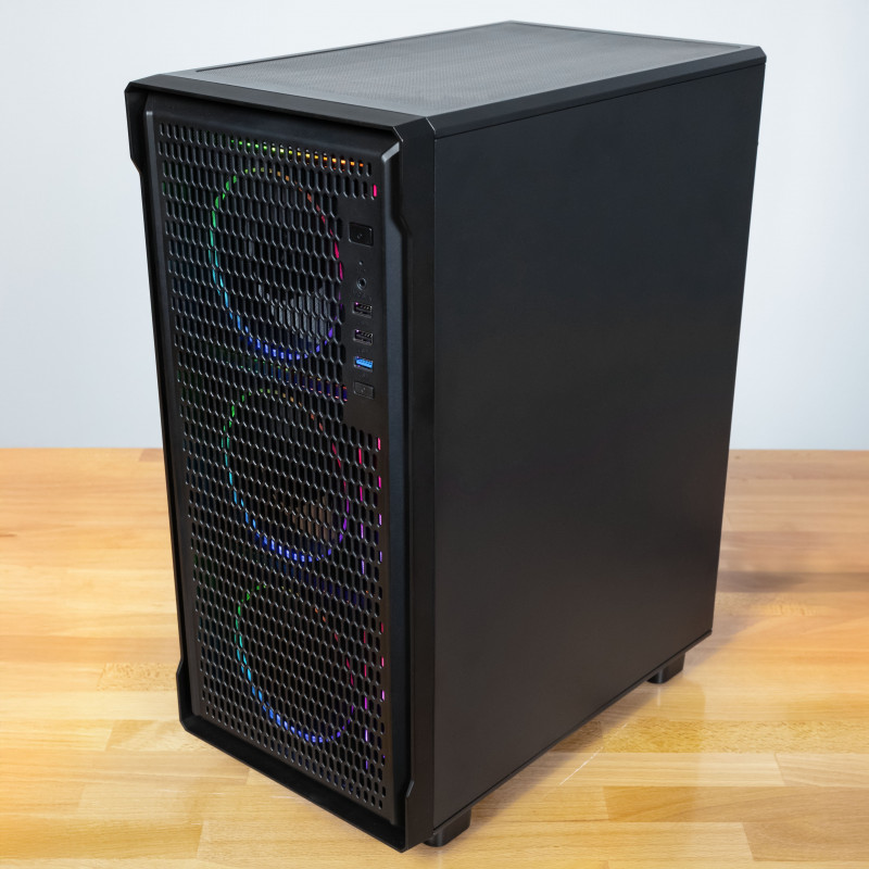 Obudowa komputerowa Kolink AM2 ARGB Midi Tower, ATX, szkło hartowane, 4 wentylatory 120 mm w zestawie, czarna