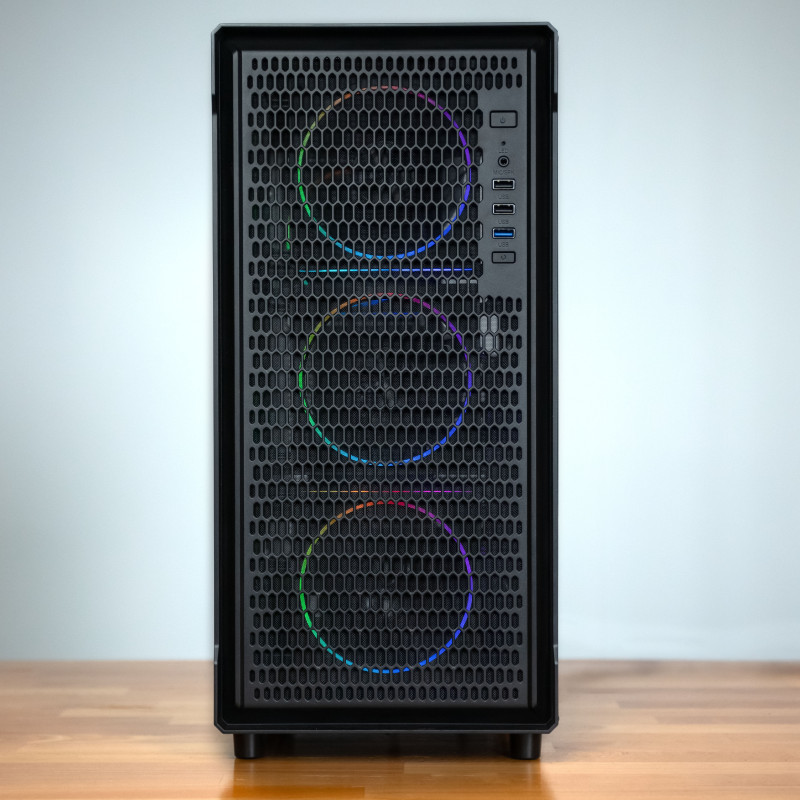 Obudowa komputerowa Kolink AM2 ARGB Midi Tower, ATX, szkło hartowane, 4 wentylatory 120 mm w zestawie, czarna
