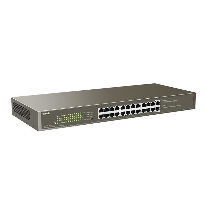Switch PoE Tenda TEG1124P-24-250W, 24 porty, 250 W