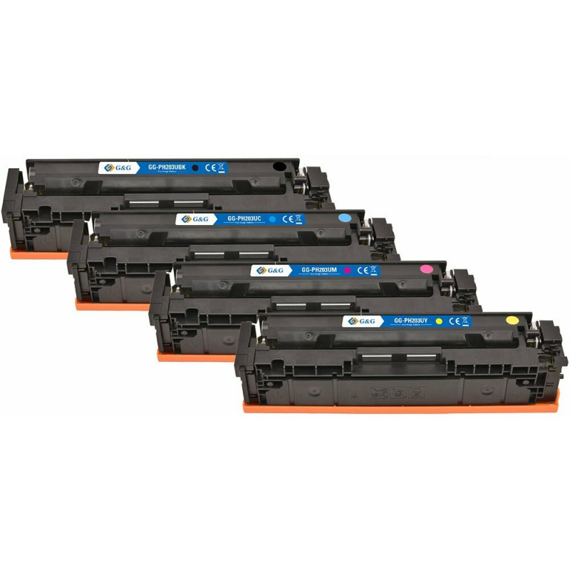G&G kompatybilne kasety z tonerem NT-PH203UBK/UC/UM/UY-B-V5-4-S1 (4 szt.), czarny, cyjan, purpurowy, żółty