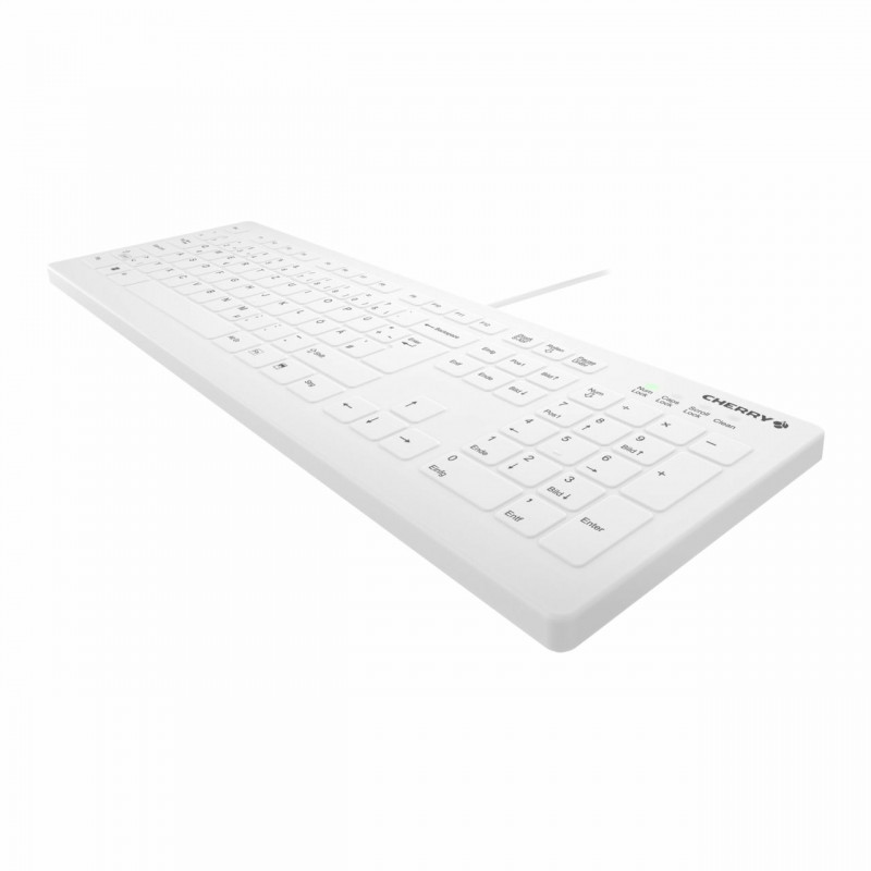 Klawiatura medyczna Cherry Contour Active Key AK-C8112-U1-W/EU, przewodowa, układ UE, biała