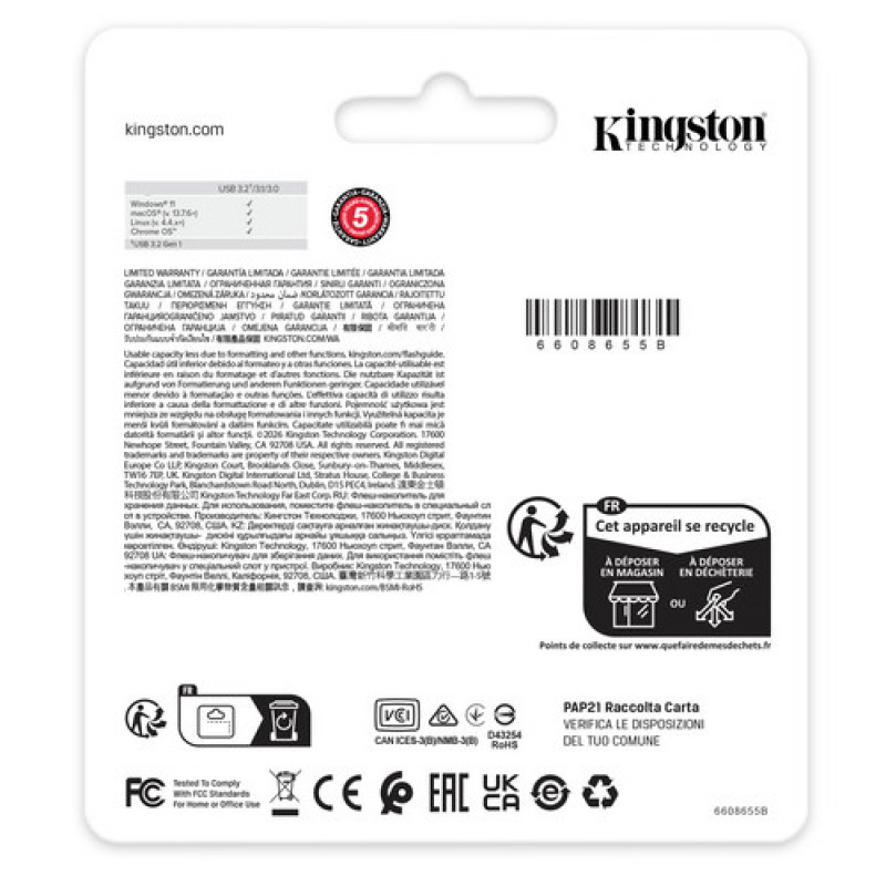 Kingston DataTraveler Kyson DTKNG2/128GB pendrive USB, 128 GB, USB 3.2 Gen 1, metalowy