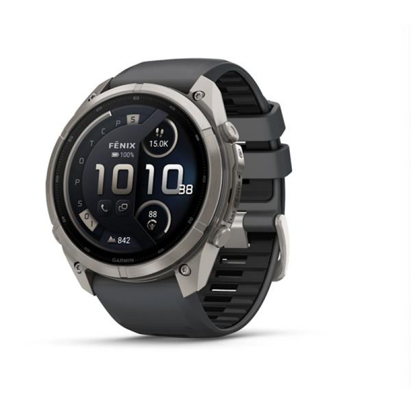 Smartwatch Garmin Fenix 9 Pro inReach, 51 mm, tytanowa koperta, grafitowo-czarny silikonowy pasek