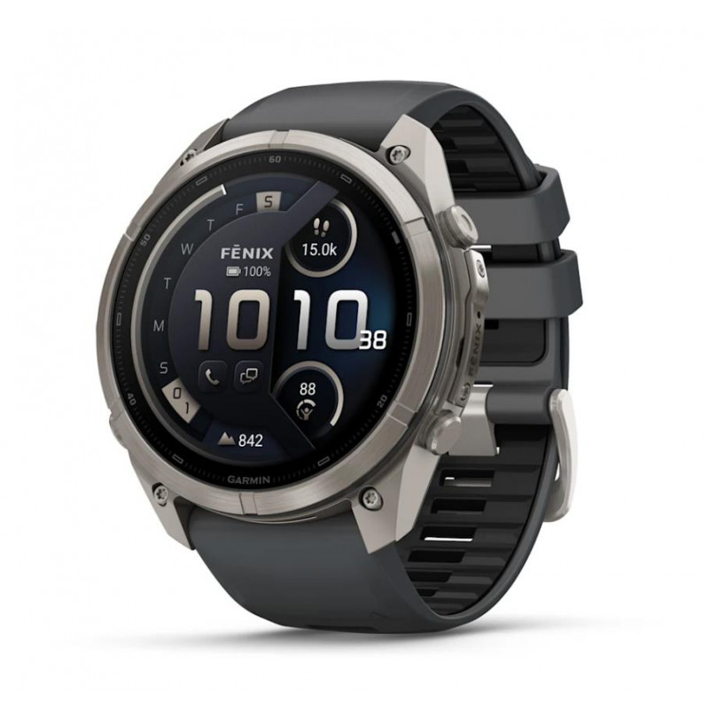 Smartwatch Garmin Fenix 9 Pro inReach, 51 mm, tytanowa koperta, grafitowo-czarny silikonowy pasek