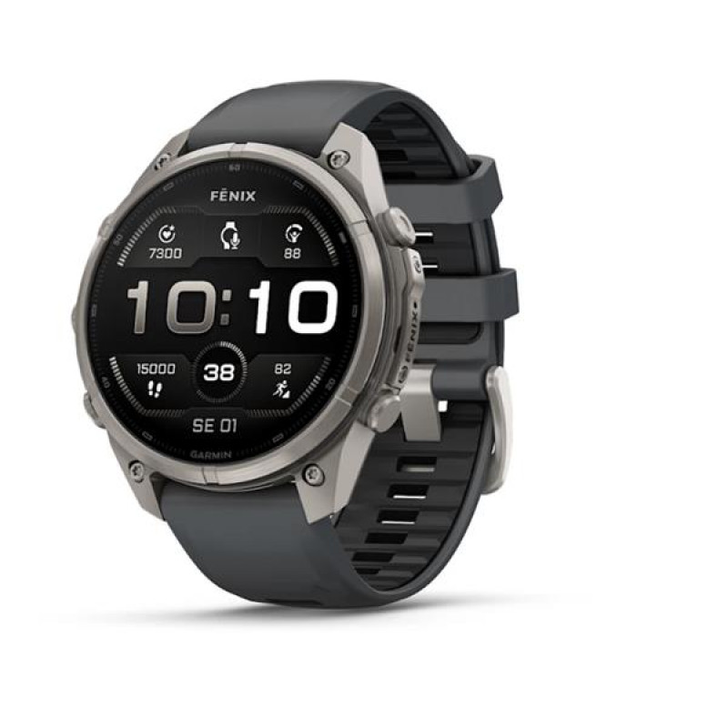 Smartwatch Garmin Fenix 9 Pro, 47 mm, tytanowa koperta, grafitowo-czarny silikonowy pasek