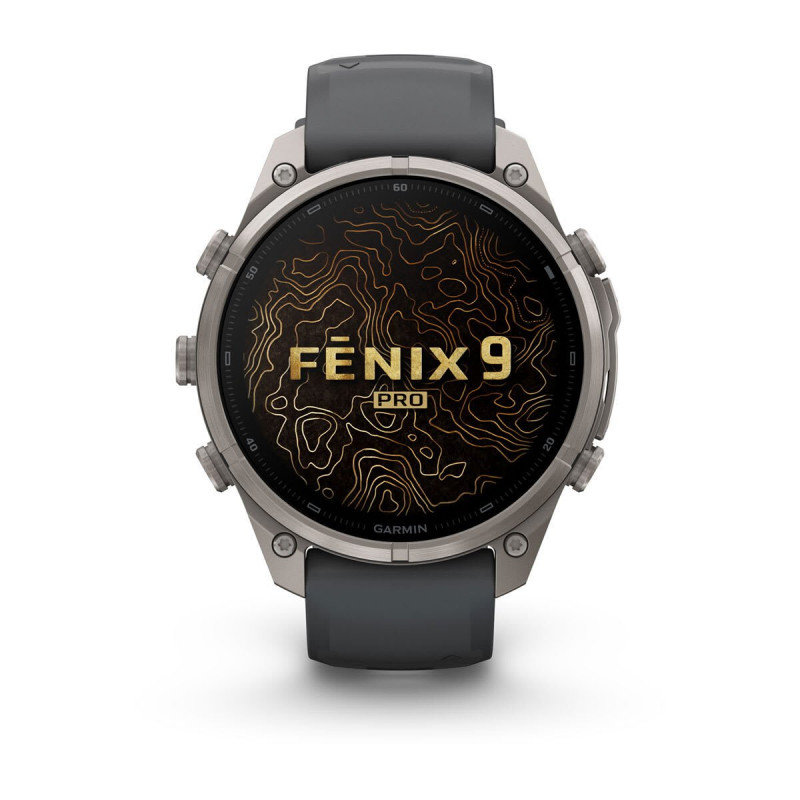 Smartwatch Garmin Fenix 9 Pro, 47 mm, tytanowa koperta, grafitowo-czarny silikonowy pasek