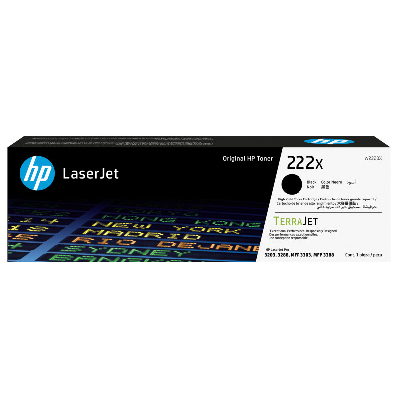 HP 222X W2220X oryginalna kaseta z tonerem LaserJet o dużej wydajności, czarna