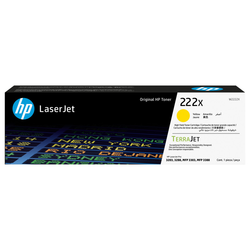 HP 222X W2222X oryginalna kaseta z tonerem LaserJet o dużej wydajności, żółta