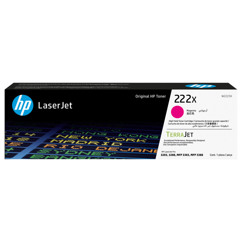 HP 222X W2223X oryginalna kaseta z tonerem LaserJet o dużej wydajności, purpurowa