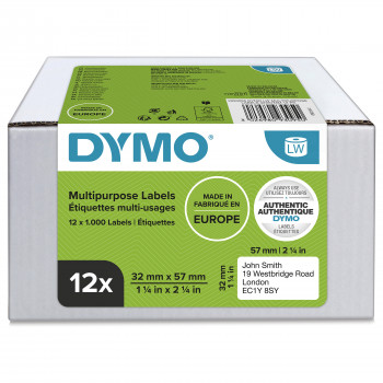 DYMO 2093095 etykiety uniwersalne do LabelWriter, 32 x 57 mm, 12 rolek, białe