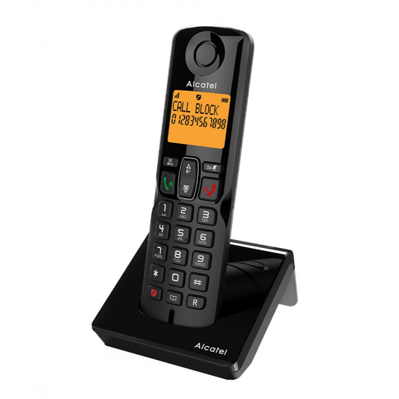 Alcatel S280 EWE bezprzewodowy telefon DECT z funkcją głośnomówiącą, czarny