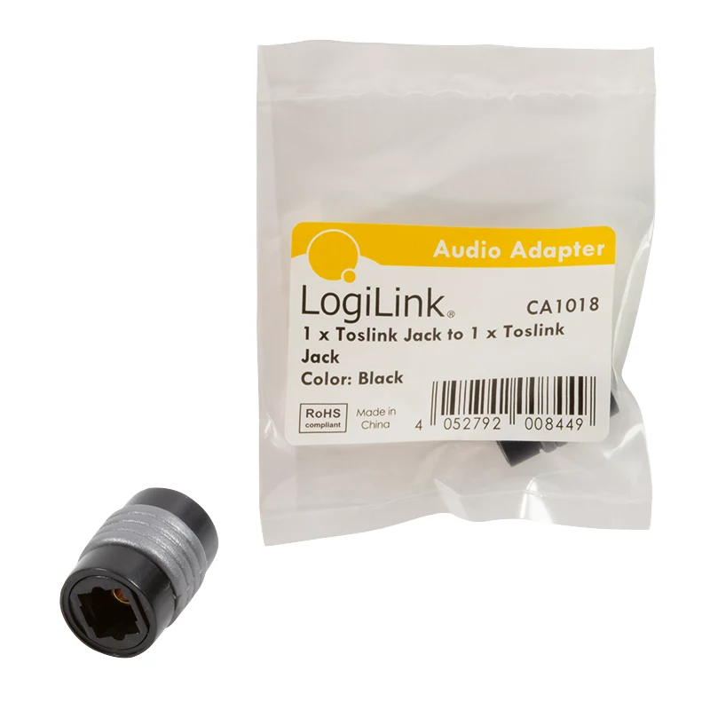 LogiLink CA1018 adapter audio Toslink, gniazdo Toslink na gniazdo Toslink, czarny
