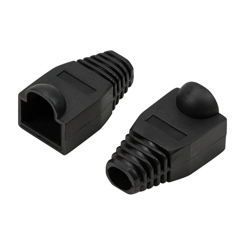LogiLink MP0064 osłona wtyku RJ45 6,5 mm, czarna, CAT6A (50 szt.)
