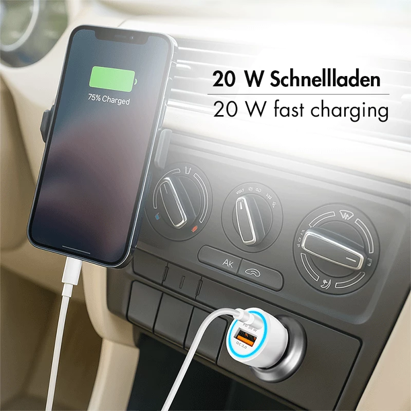 LogiLink PA0374 zestaw ładujący USB-A/C, 20 W, 1x USB-A i 1x USB-C, biały