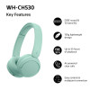 Sony WH-CH530 bezprzewodowe słuchawki Bluetooth, miętowe