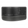 Logitech Wave Keys 920-012289 bezprzewodowa klawiatura ergonomiczna, 2,4 GHz / Bluetooth, układ szwajcarski (CH), grafitowa