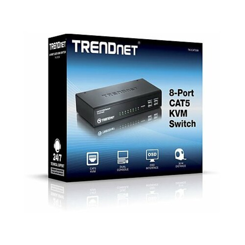 TRENDnet TK-CAT508 przełącznik KVM, 8 portów KVM