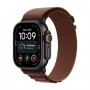 Apple Watch Ultra 4 (2026) smartwatch, 5G, 49 mm, koperta z czarnego tytanu, Alpine Loop burgund, M