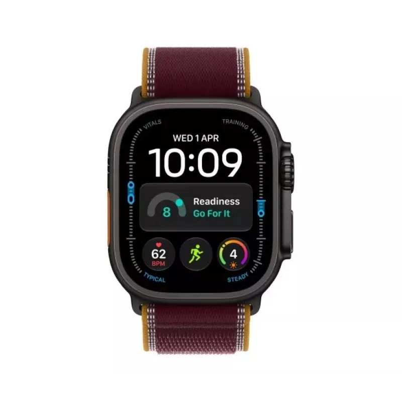 Apple Watch Ultra 4 smartwatch, GPS + Cellular, 49 mm, czarny, Trail Loop burgund, M/L