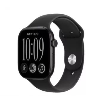 Apple Watch Series 12 GPS + Cellular smartwatch, 42 mm, czarna aluminiowa koperta, czarny pasek sportowy S/M