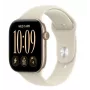 Apple Watch Series 12 GPS + Cellular smartwatch, 42 mm, jasnozłota aluminiowa koperta, piaskowy pasek sportowy S/M