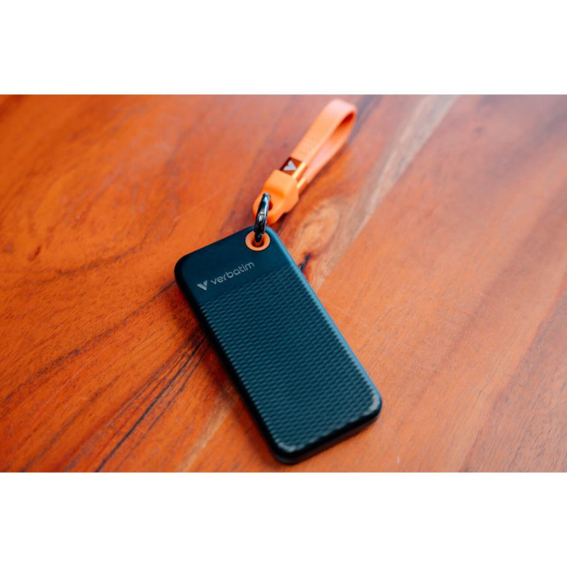 Przenośny dysk SSD Verbatim Pocket 32285, 512 GB, USB 3.2 Type-C, czarny/pomarańczowy