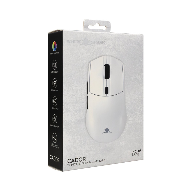 White Shark CADOR WGM-5020 mysz gamingowa, biała