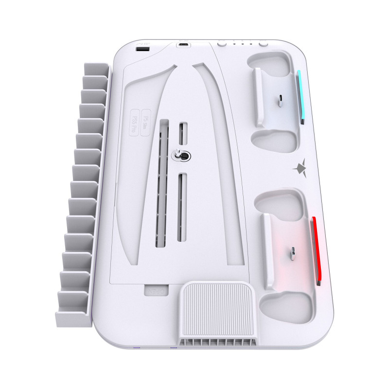 White Shark KIMURA PRO PS5 podstawka chłodząca z 2 stacjami ładowania, biała