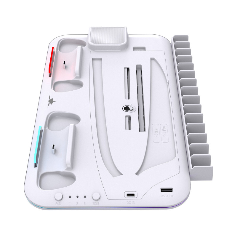 White Shark KIMURA PRO PS5 podstawka chłodząca z 2 stacjami ładowania, biała