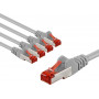 Goobay 66650 CAT 6 kabel krosowy, S/FTP (PiMF), 1 m, szary (5 szt.)