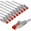Goobay 66655 CAT 6 kabel krosowy, S/FTP, 2 m, szary (10 szt.)