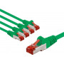Goobay 66658 patchcord CAT 6, S/FTP (PiMF), 1 m, zielony, przewodnik miedziany (CU), 5 szt.
