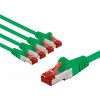Goobay 66660 patchcord CAT 6, S/FTP (PiMF), 3 m, zielony, przewodnik miedziany (CU), 5 szt.